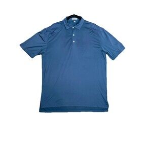 Peter Millar Polo Shirt Summer Comfort Golf Blue Performance Men's Size large